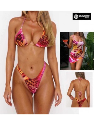 Costume Bagno Brasiliano 2 Pezzi Bikini Mare Donna Vita Alta Swimsuit 550169 COV